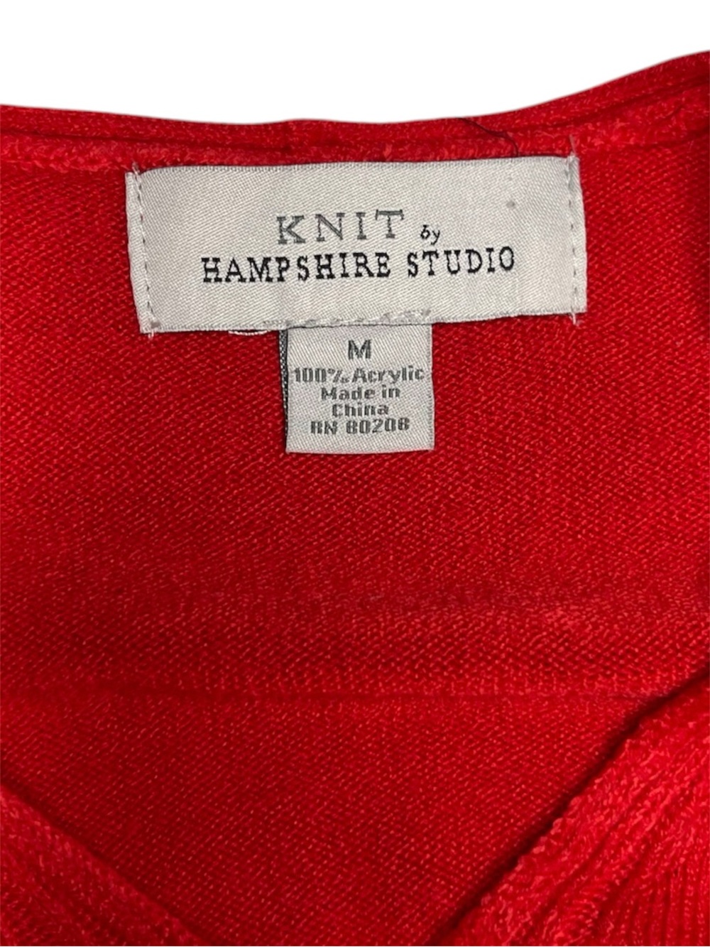 KNIT by Hampshire Studio Red V-Neck Sweater - Picture 4 of 6